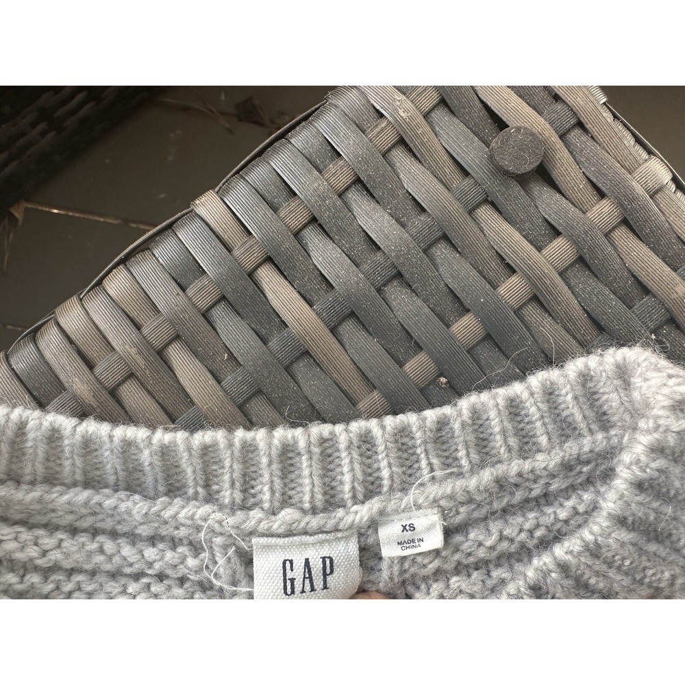 NEW GAP Cable Knit Sweater Dress Women's Size XS Gray Winter Wool Cozy Hygge - Picture 6 of 10